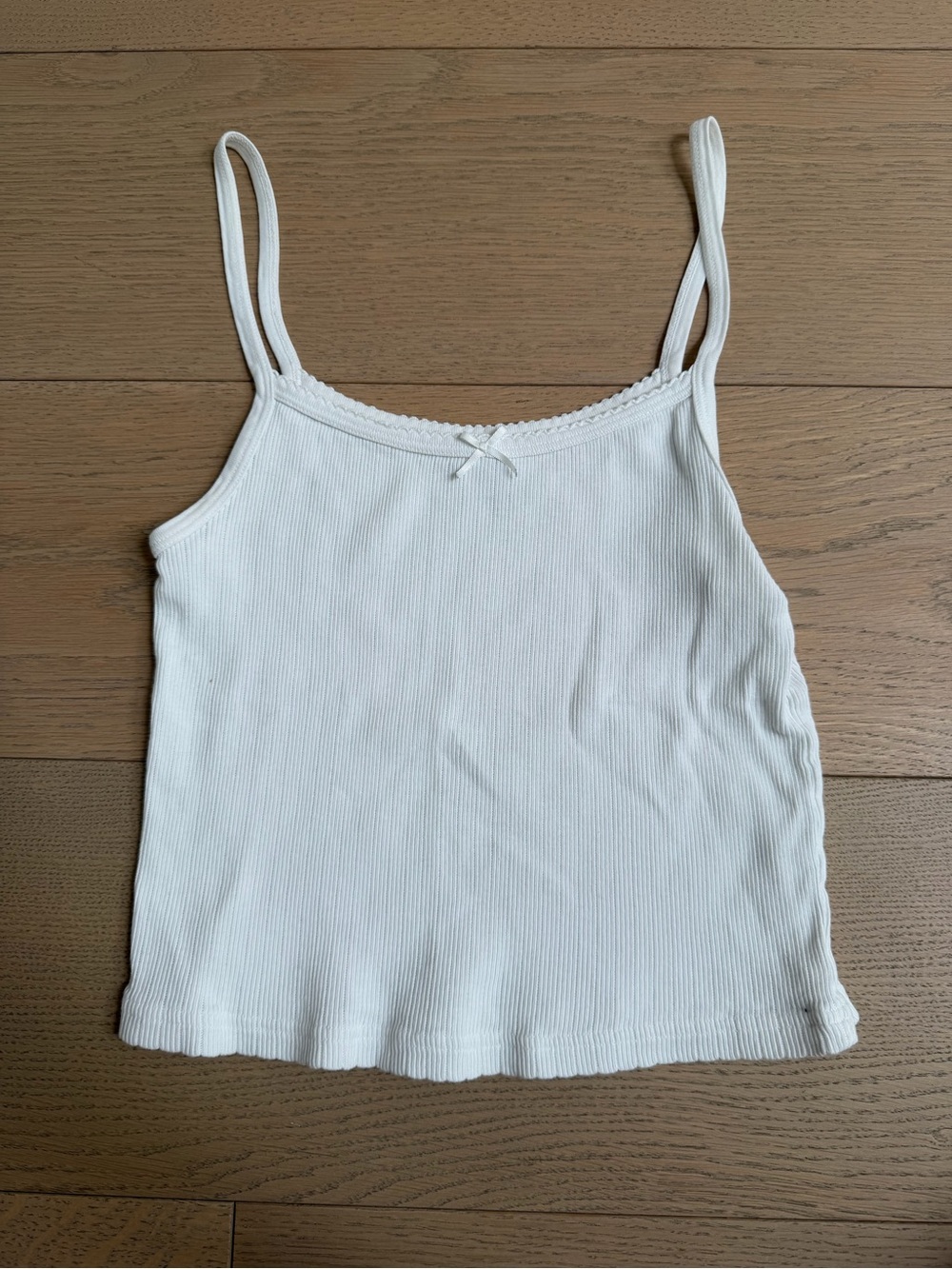 Brandy Melville White Ribbed Spaghetti Strap Camisole